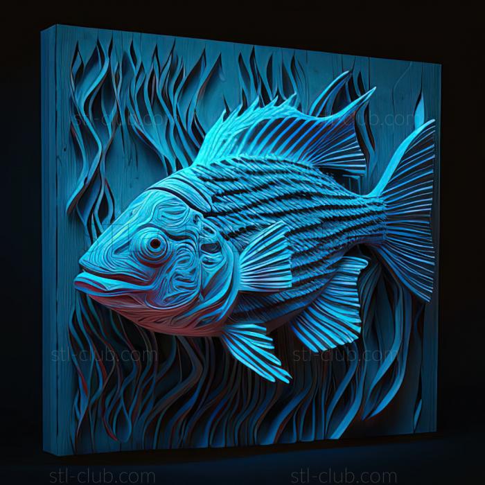 st Blue neon fish